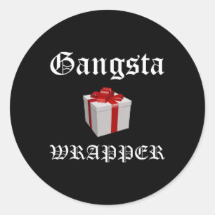 Gangsta Wrapper Weihnachten im Juli T-Shirts Runder Aufkleber