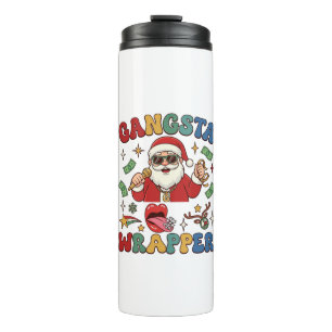 Gangsta Wrapper Weihnachten Santa Mikrofon Geld Thermosbecher