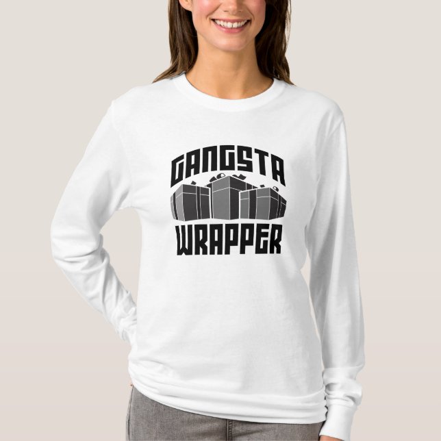 Gangsta Wrapper Weihnachtsgeschenke T-Shirt (Vorderseite)