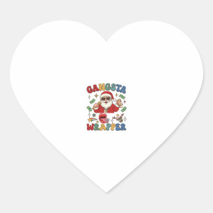 Gangsta-Wrapper Weihnachtsmann Mikrofon Geld Herz-Aufkleber