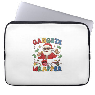 Gangsta-Wrapper Weihnachtsmann Mikrofon Geld Laptopschutzhülle