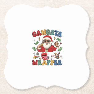 Gangsta-Wrapper Weihnachtsmann Mikrofon Geld Untersetzer