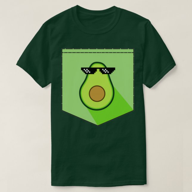 Gangster-Avocado mit Taschenbrille T-Shirt (Design vorne)