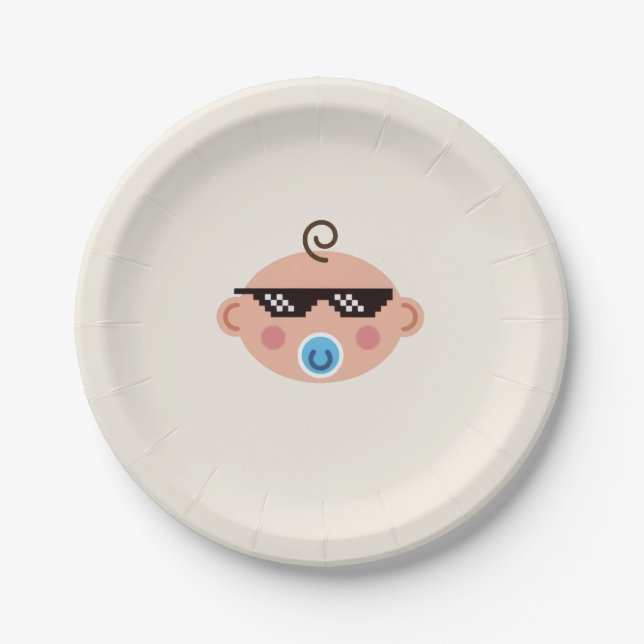 Gangster-Baby-Teller Pappteller (Vorderseite)
