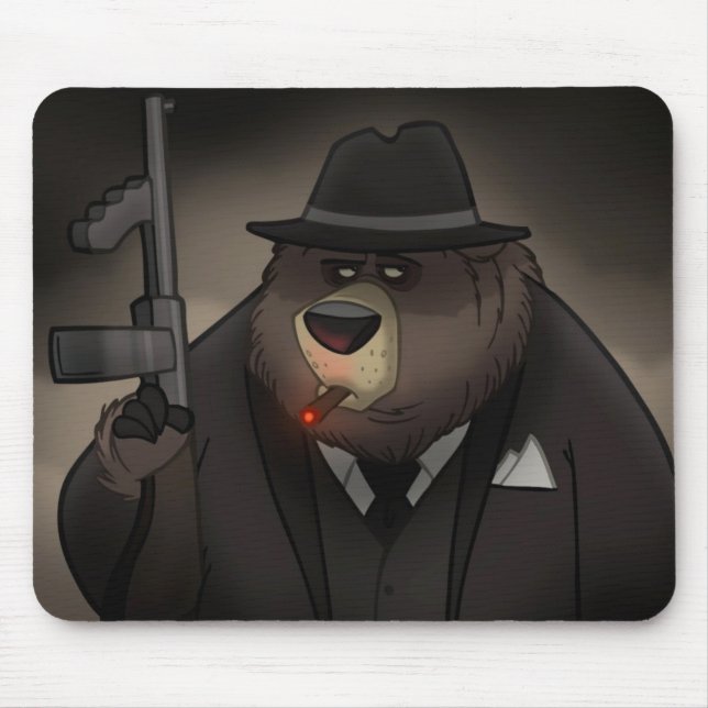 Gangster-Bär Mousepad (Vorne)