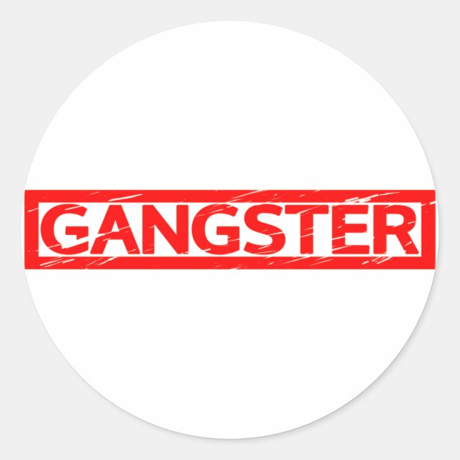 Gangster-Briefmarke Runder Aufkleber (Vorderseite)