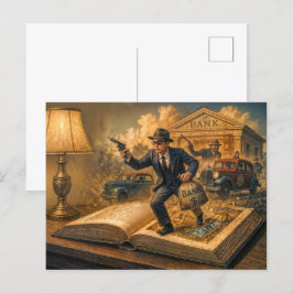 Gangster-Bühnenbild der 20er Jahre Feiertagspostkarte