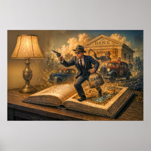 Gangster-Bühnenbild der 20er Jahre Poster