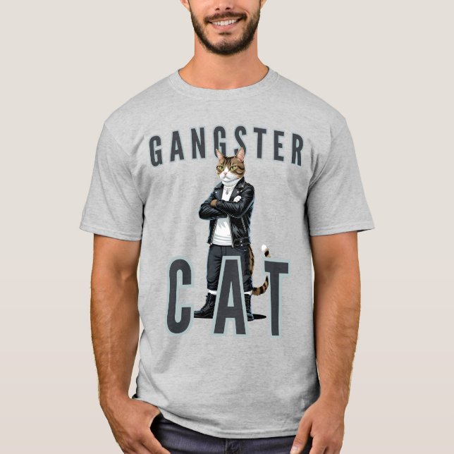 Gangster Cat Bad Boy T-Shirt (Vorderseite)