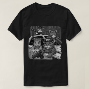Gangster Cat Street Art Design - Funny Urban Cat T-Shirt