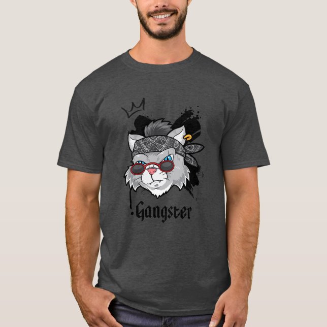Gangster Cat Street Portrait T-Shirt (Vorderseite)