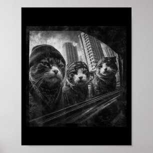 Gangster Cats Street Funny Graphic Spaß Poster