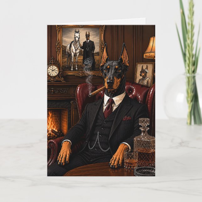 Gangster Dobermann Karte (Vorderseite)