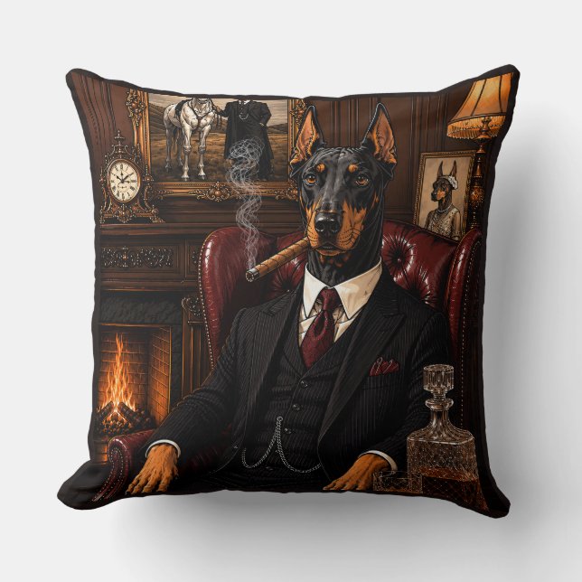 Gangster Dobermann Kissen (Vorderseite)