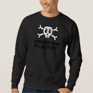 Gangster Flutist Schädel und Kreuz Beinwort Sweatshirt