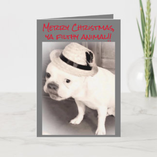 Gangster French Bulldog Filthy Animal Christmas Karte