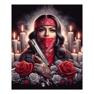 Gangster Girl Hip Hop chicano Art Grafik Fotodruck