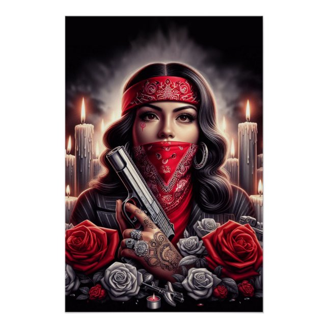 Gangster Girl Hip Hop chicano Art Grafik Poster (Vorderseite)