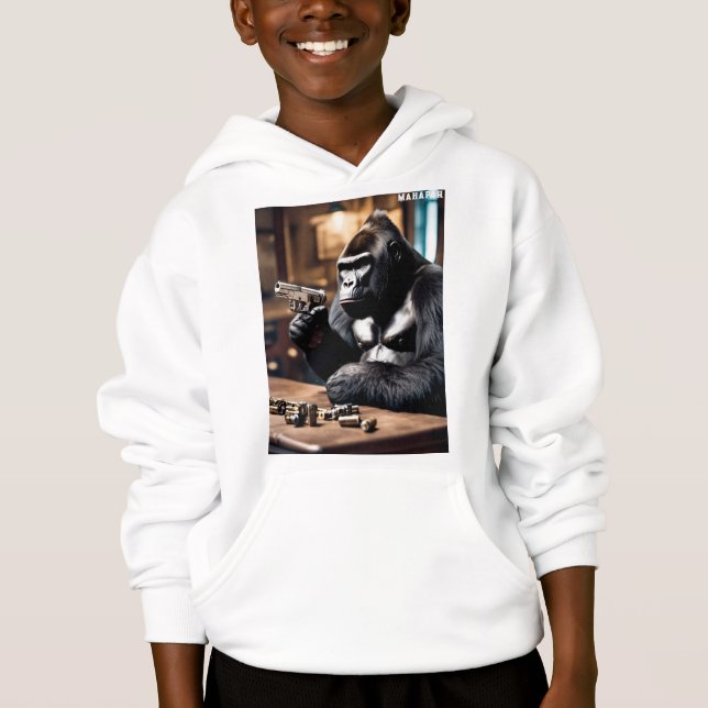 Gangster Gorilla Cocking the Pistole Hoodie (Vorderseite)
