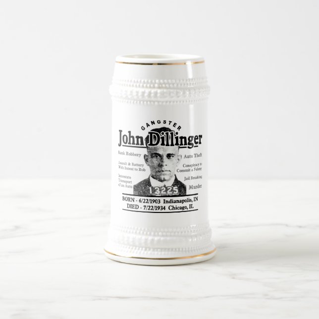 Gangster John Dillinger Bierglas (Mittel)