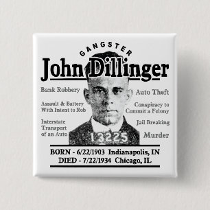 Gangster John Dillinger Button