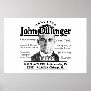 Gangster John Dillinger Poster