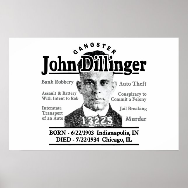 Gangster John Dillinger Poster (Vorne)
