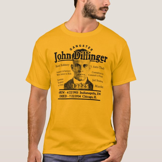 Gangster John Dillinger T-Shirt (Vorderseite)
