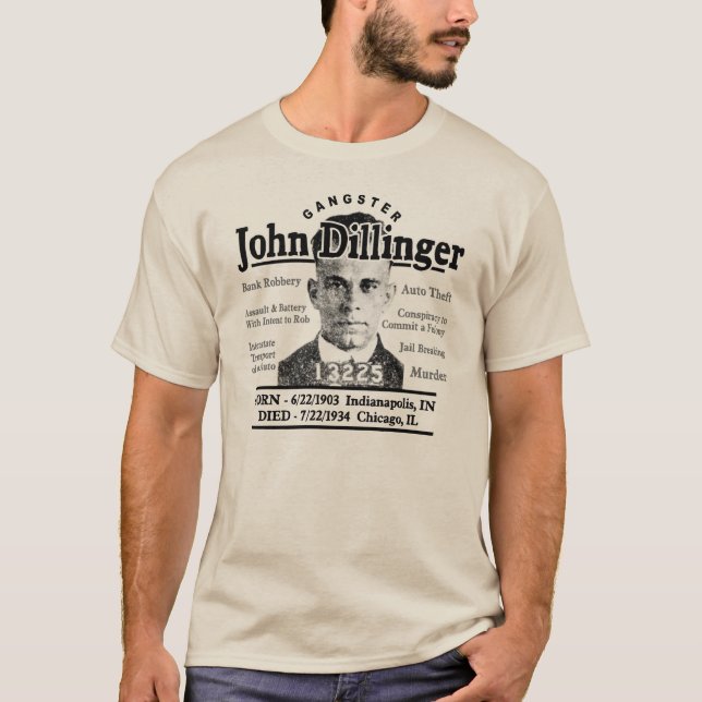 Gangster John Dillinger T-Shirt (Vorderseite)