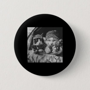 Gangster-Katzen-Straßenwitz Button