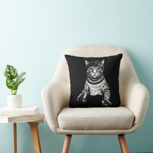 Gangster-Katzen-Tattoo-Kunst   Coole Streetwear-Ki Kissen