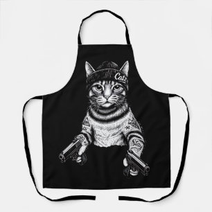 Gangster-Katzen-Tattoo-Kunst Coole Streetwear-Ki Schürze