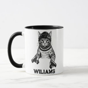 Gangster-Katzen-Tattoo-Kunst Coole Streetwear-Ki Tasse