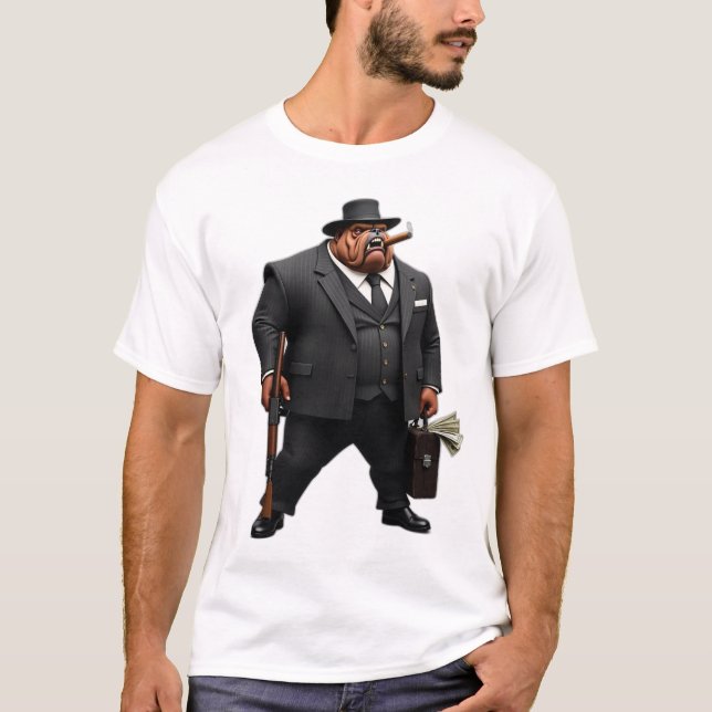 Gangster Kingpin Brutus The Bulldog Mafia Style T-Shirt (Vorderseite)