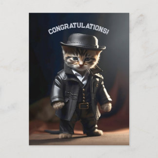 Gangster Kitten Postkarte