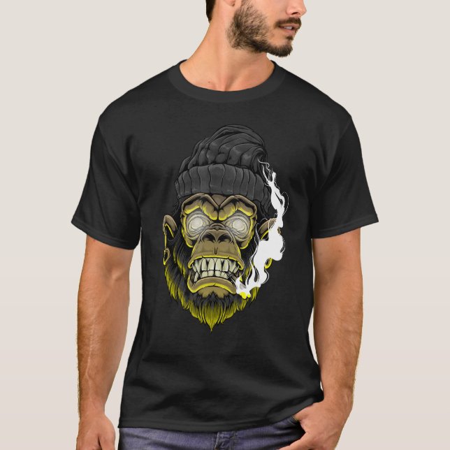 Gangster Monkey Edgy Aesthetic Streetwear T-Shirt (Vorderseite)
