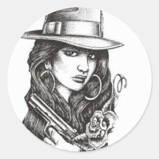 Gangster Runder Aufkleber (Vorderseite)