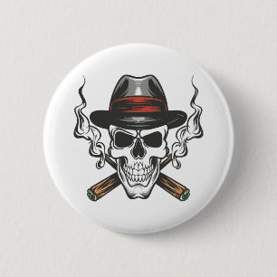 Gangster-Schädel Button