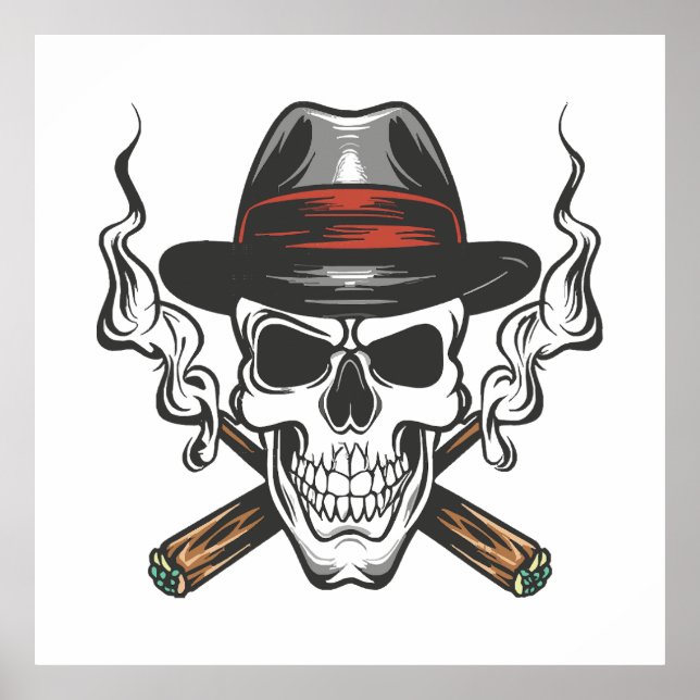 Gangster-Schädel Poster (Vorne)