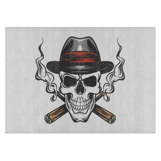 Gangster-Schädel Schneidebrett (Vorderseite)