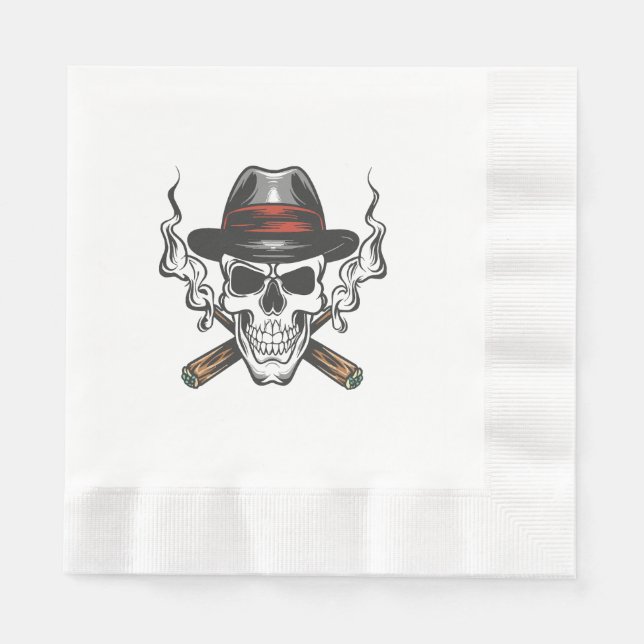 Gangster-Schädel Serviette (Vorderseite)