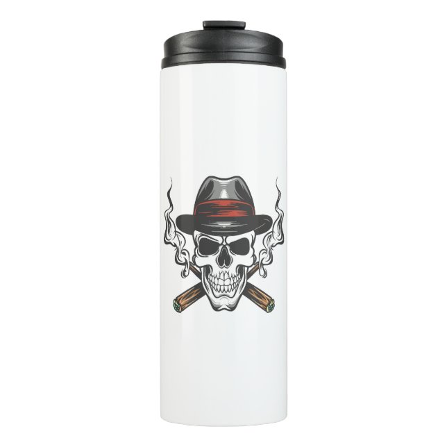 Gangster-Schädel Thermosbecher (Vorderseite)