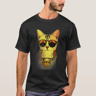 Gangster Street Cat Goldchain Kitty Rapper mit Su T-Shirt