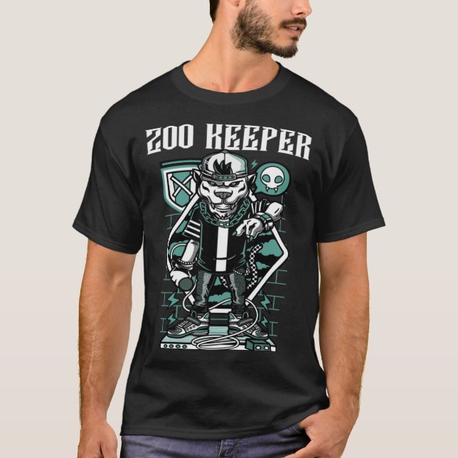 Gangster Tiger Zookeeper Kostume Afrikanisches Tie T-Shirt (Vorderseite)