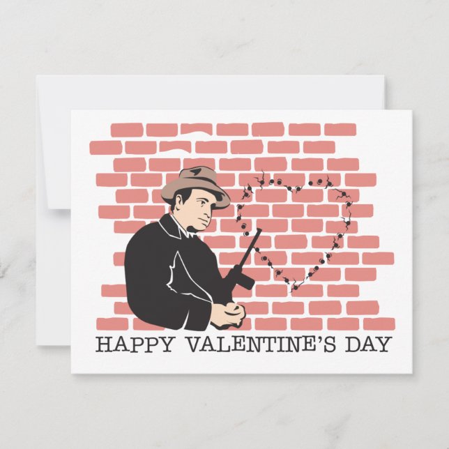 Gangster Valentinstag Feiertagskarte (Vorderseite)