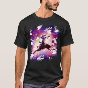 Gangster Weltraumkatze auf Kamel Einhorn Kaffee T-Shirt