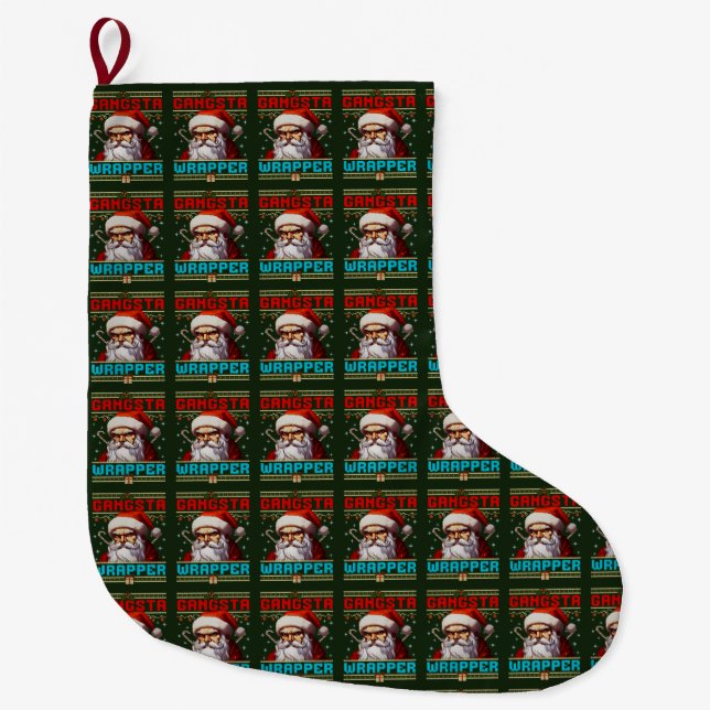 Gangster Wrapper Christmas Stocking Großer Weihnachtsstrumpf (Vorderseite)