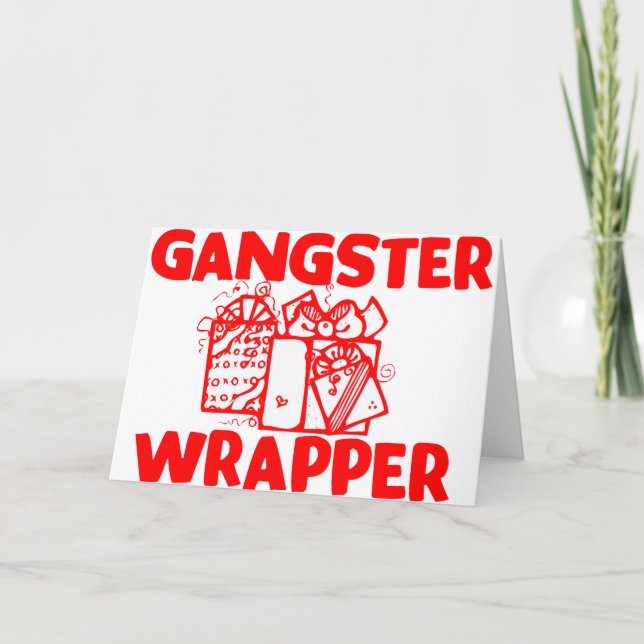Gangster Wrapper Feiertagskarte (Vorderseite)