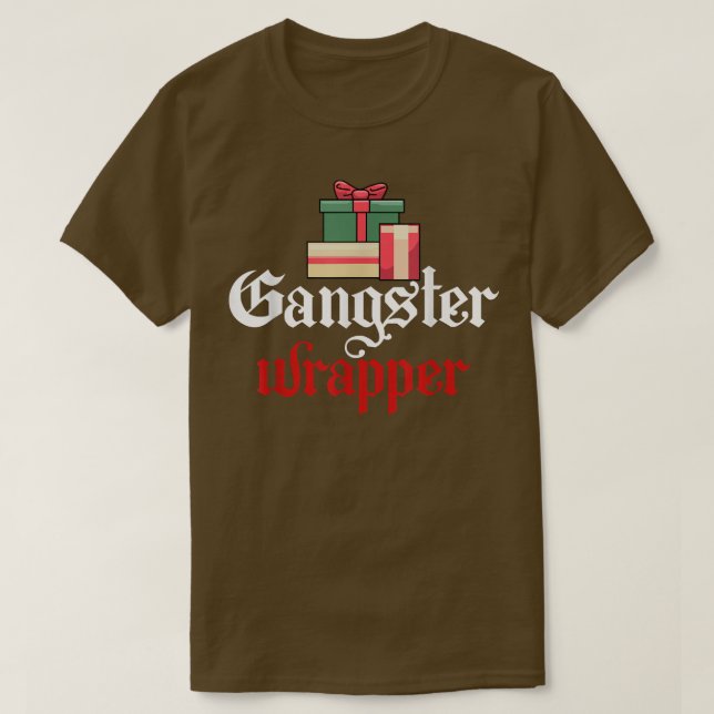 Gangster Wrapper Funny Christmas Puff T-Shirt (Design vorne)