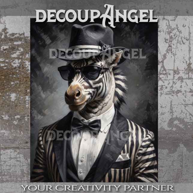 Gangster Zebra #2 Decoupage Seidenpapier (Von Creator hochgeladen)